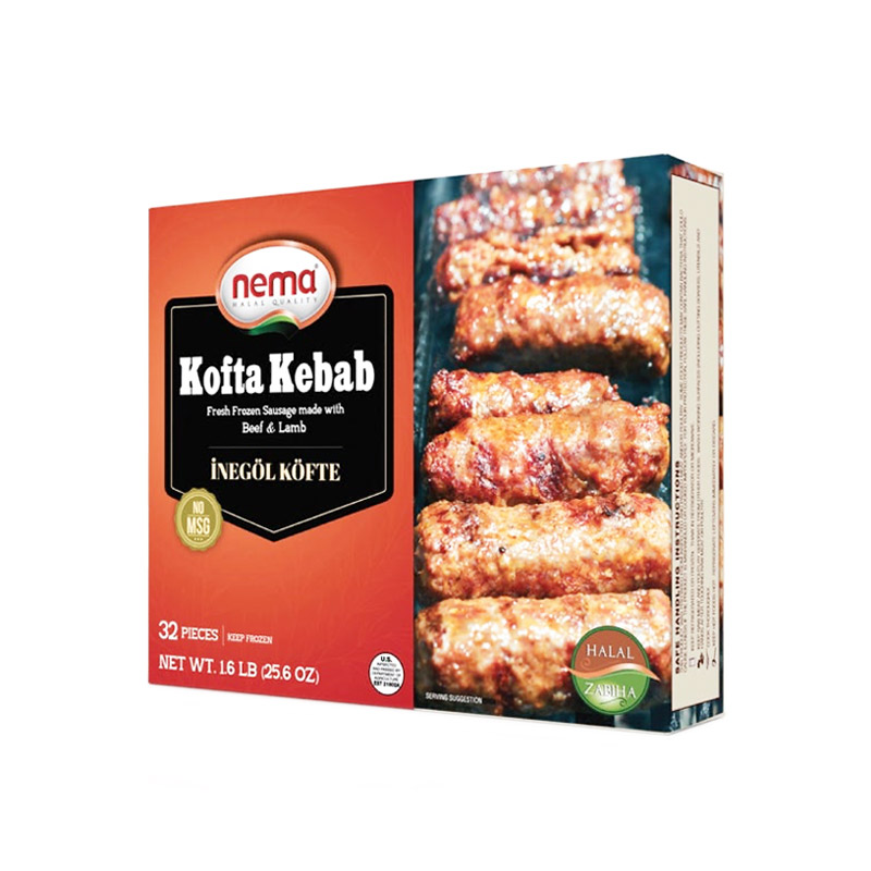 Nema Beef & Lamb Kofte Kebab Inegol Kofte 1.6 lb (32 pcs) Nema Halal