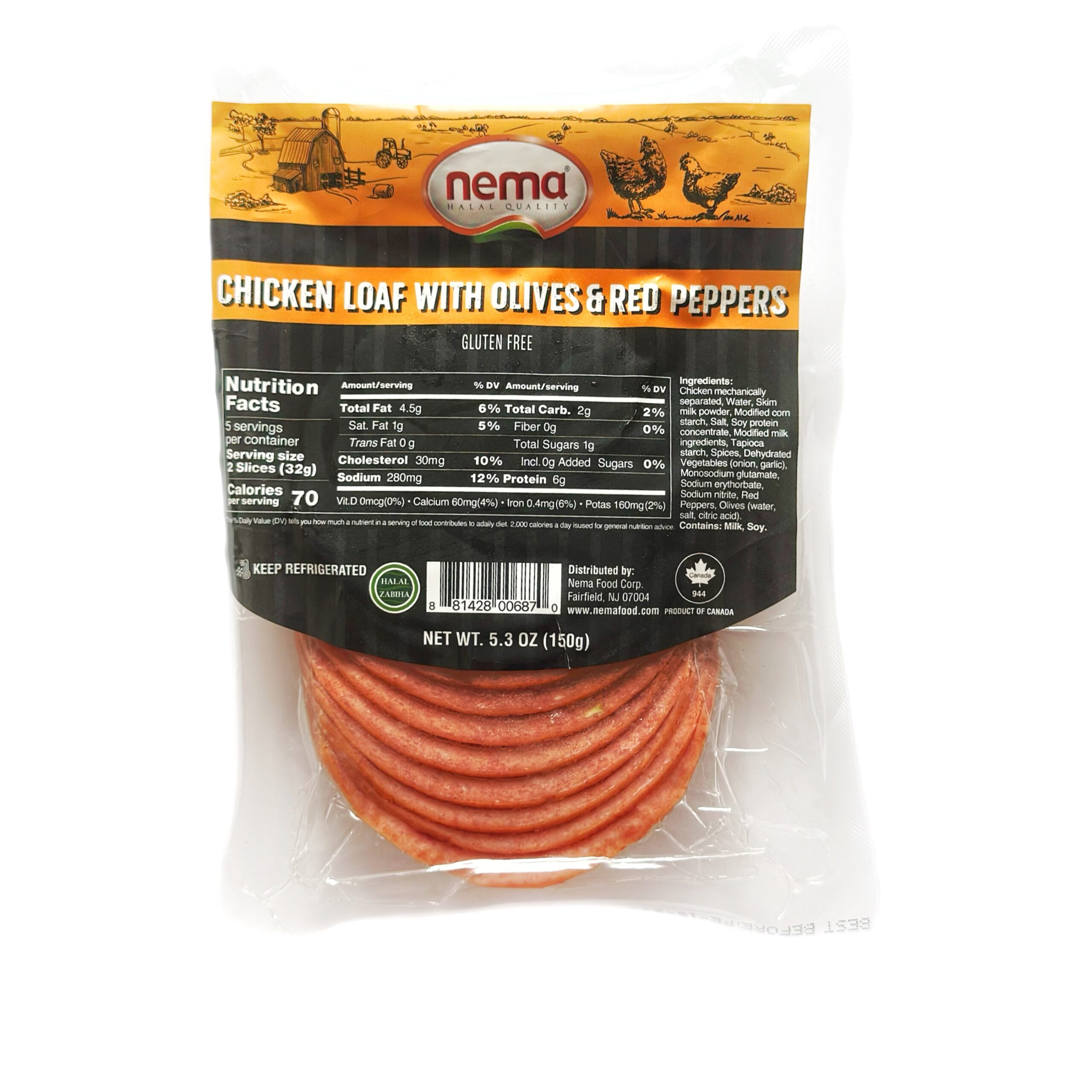 Chicken Loaf with Olives & Red Peppers (12 x 150g)